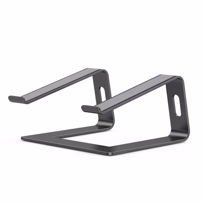 Stand laptop Smarto C8D, fabricat din aluminiu, portabil ergonomic, compatibil cu laptopuri de la 10 la 15.6 inch, dimensiuni 25*23*14 cm, gri