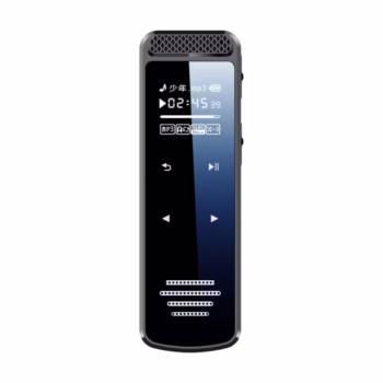 Reportofon cu activare vocala multifunctional, Recman Q55, Cu memorie de 32GB, Usor de transportat, Functia de inregistrare cu temporizator, Pentru prelegeri, discursuri, interviuri, intalniri, discutii in grup, Aliaj de zinc, 8.5×2.7×1.1cm, Negru