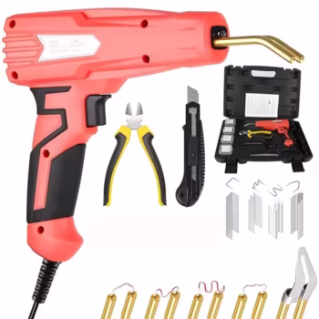 Trusa Aparat sudat plastic, Pistol Profesional pentru lipit/sudat plastic Starline GV HL-PW01 , kit pentru repararea fisurilor din plastic in general masini si auto, polipropilena, putere 100w, rosu