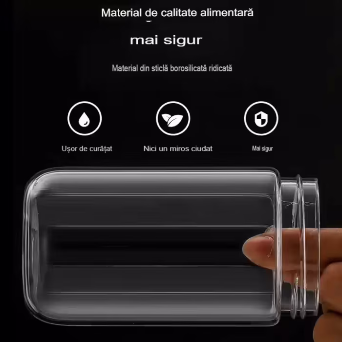 Mini Blender Electric, Kerisson Easy Mix, 80W, 20.000 RPM, portabil, multifunctional, Auto-curatare, Autonomie Mare, Capacitate 420ml, 6 Lame 3D, acumulator 4000 mAH, negru