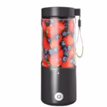 Mini Blender Electric, Kerisson Easy Mix, 80W, 20.000 RPM, portabil, multifunctional, Auto-curatare, Autonomie Mare, Capacitate 420ml, 6 Lame 3D, acumulator 4000 mAH, negru