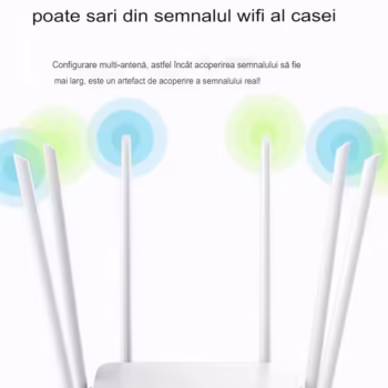 Router wireless NBKEY MK1200 , 6 antene, 1000Mbps Full Gigabit, Dual Band 2.4G&5G, protocol 802.11n MU-MIMO, Wi-Fi Wave2, alb