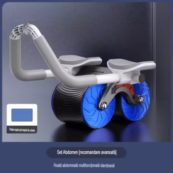 Roata speciala pentru exercitii fitness, Kingbest, cu timer, Wireless, albastra
