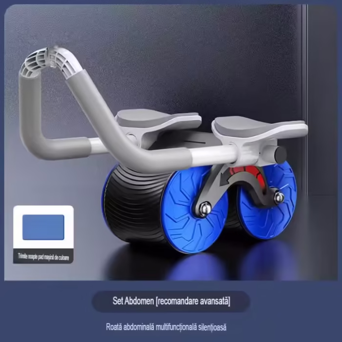 Roata speciala pentru exercitii fitness, Kingbest, cu timer, Wireless, albastra
