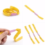 Set 3 benzi de schimb pentru praștie, DEPOX®, cauciuc plat premium, galben, 0.5 mm