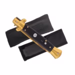 Set trei bricege cu arc, DEPOX®, design italian clasic, husă inclusă, 22 cm, auriu/multicolor