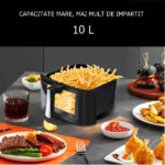 Friteuza cu Aer Cald 10L, Fereastra Vizuala si Ecran Tactil Inteligent, 2400 W