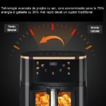 Friteuza cu Aer Cald 10L, Fereastra Vizuala si Ecran Tactil Inteligent, 2400 W