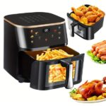 Friteuza cu Aer Cald 10L, Fereastra Vizuala si Ecran Tactil Inteligent, 2400 W