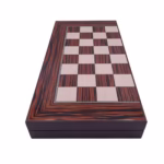 Joc table si dame DEPOX®, Backgammon Expert, lemn lucios, inchidere magnetica, 48 cm, maro