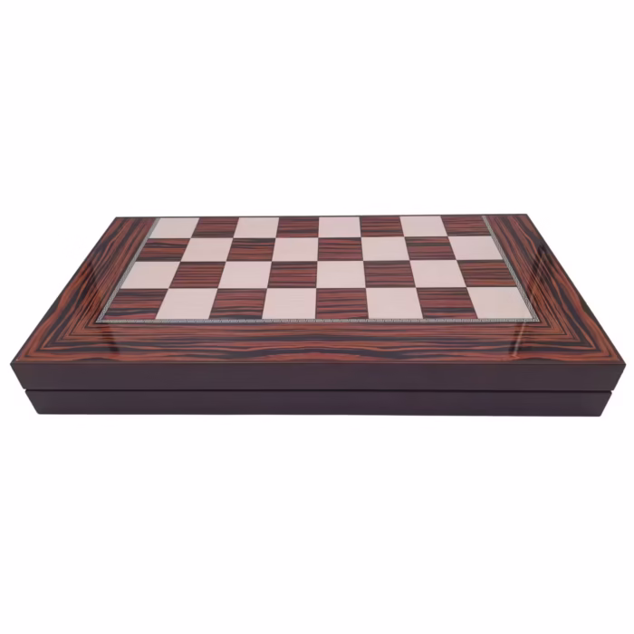 Joc table si dame DEPOX®, Backgammon Expert, lemn lucios, inchidere magnetica, 48 cm, maro