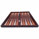 Joc table si dame DEPOX®, Backgammon Expert, lemn lucios, inchidere magnetica, 48 cm, maro