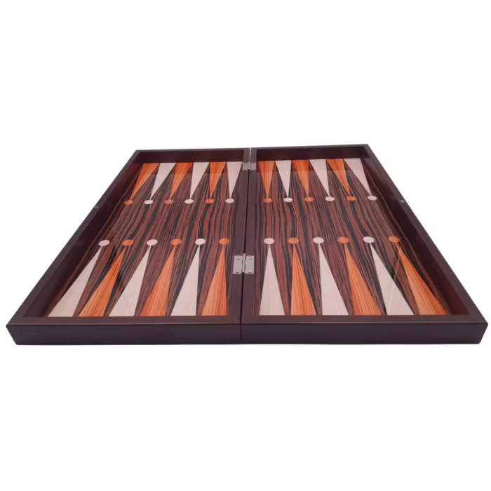 Joc table si dame DEPOX®, Backgammon Expert, lemn lucios, inchidere magnetica, 48 cm, maro
