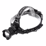 Lanterna de cap LED XHP160 Ultra-Bright , DEPOX®, zoom, intensitate interschimbabila, aluminiu, negru