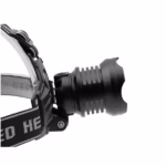Lanterna de cap LED XHP160 Ultra-Bright , DEPOX®, zoom, intensitate interschimbabila, aluminiu, negru