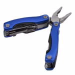 Mini cleste multifunctional, Survival Instict, otel inoxidabil, 9 functii, 14 cm, husa inclusa, albastru