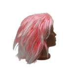 Perucă Damă pentru Carnaval, Păr Scurt, Alb-Roz