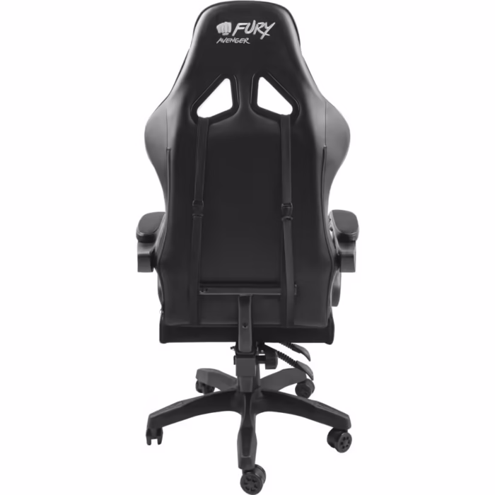 Scaun gaming, Fury, Poliester/Piele ecologica, Negru