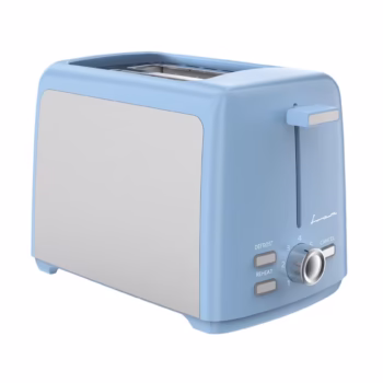 Prajitor de paine FRAM FTP-800SSBL, 800W, capacitate 2 felii, functi, 7 niveluri de rumenire, tavita detasabila pentru firimituri, Albastru