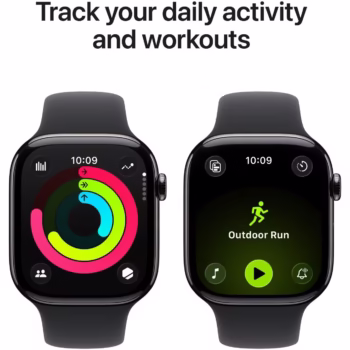 Apple Watch 11 GPS + Cellular, Carcasa Slate Titanium 42mm, Black Sport Band – M/L
