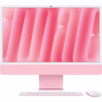 Sistem Desktop PC iMac 24″ (2024) cu procesor Apple M4, 10 nuclee CPU and 10 nuclee GPU, 24″, Retina 4.5K, 16GB, 256GB SSD, Pink