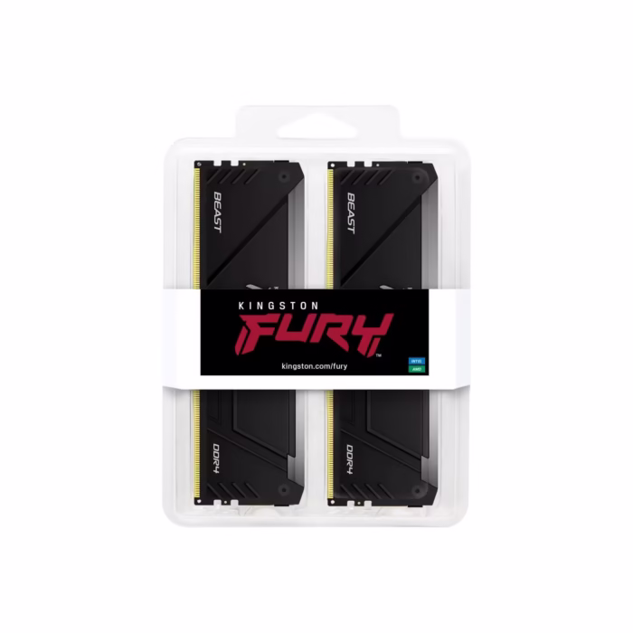 Memorie Kingston FURY Beast RGB Black XMP, 32GB (2x16GB) DDR4, 3200MT/s, CL16