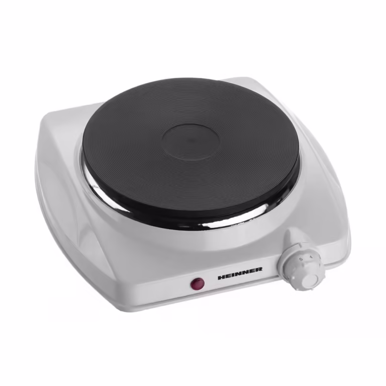 Plita electrica HEINNER HSHP-K1400WH, 1400 W, Termostat ajustabil, Protectie supraincalzire Alb