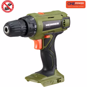 Masina de gaurit si insurubat (bormasina) pe acumulator Heinner HR-LMGA001, 18 V, 1100 RPM, 35 Nm, 10 mm mandrina, tehnologie OnePower, fara acumulator/incarcator