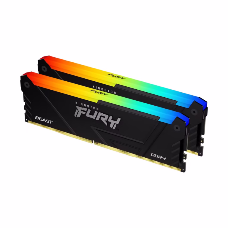 Memorie RAM, Kingston, FURY Beast RGB, 8GB (2x4GB), DDR4, 3600MHz, CL17, DIMM, Negru