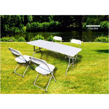 Set masa cu 4 scaune plastic pliabile Heinner