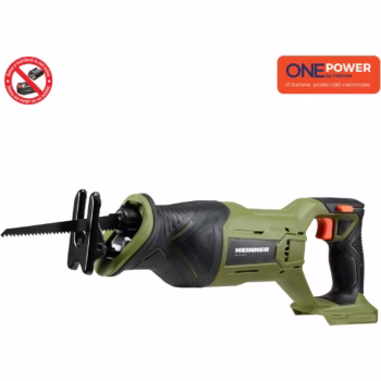 Fierastrau tip sabie pe acumulator Heinner HR-LFSU001, 18 V, 2800 RPM, 25.4 mm lungime cursa, tehnologie OnePower, fara acumulator/incarcator
