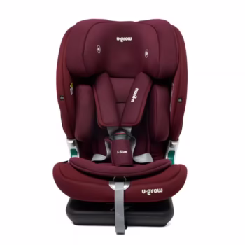 Scaun auto pentru copii U-Grow Goldfix Plus, I-Size, R129, cu isofix, 76-150 cm, boxa bluetooth, rosu
