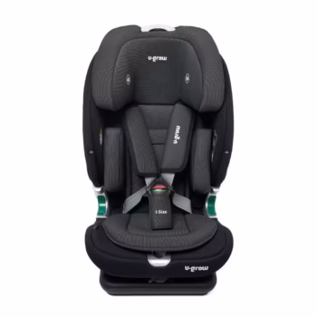 Scaun auto pentru copii U-Grow Goldfix Plus, I-Size, R129, cu isofix, 76-150 cm, boxa bluetooth, negru