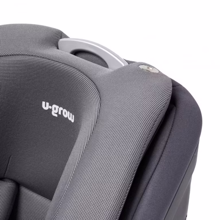 Scaun auto pentru copii U-Grow Goldfix Plus, I-Size, R129, cu isofix, 76-150 cm, boxa bluetooth, gri