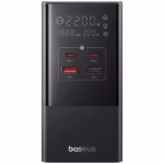 Incarcator de retea Baseus PowerCombo, cu prelungitor, 35W, 3x AC, 2x USB-C, 2x USB-A, 1.5m, Negru
