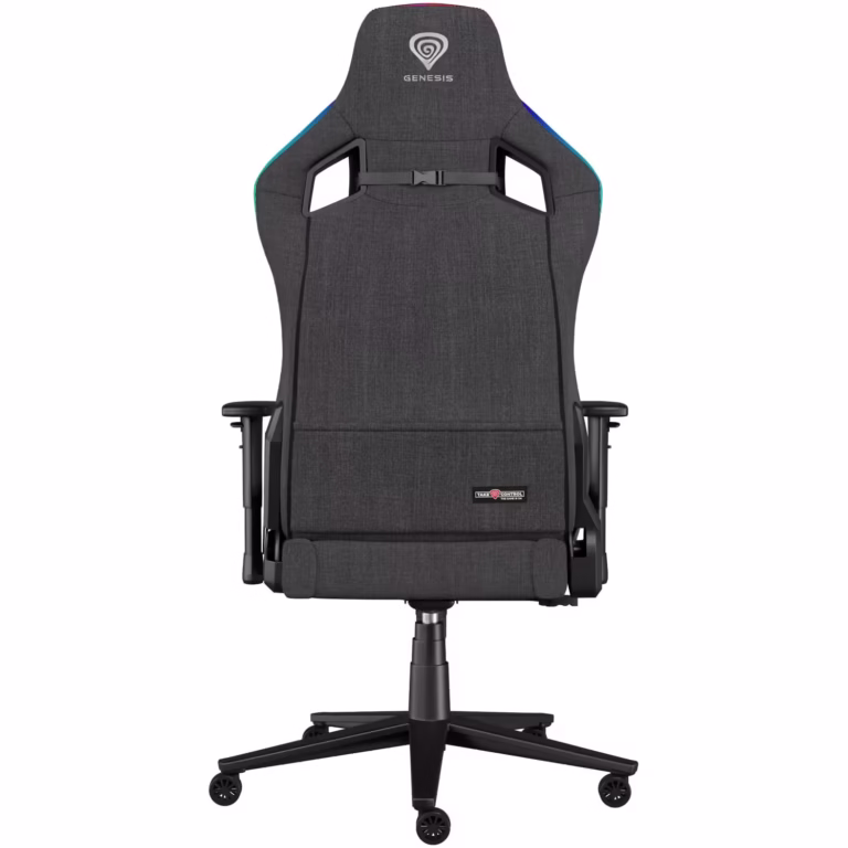 Scaun gaming Genesis TRIT 660, material textil, iluminare RGB, inaltime ajustabila, spatar ajustabil, Gri