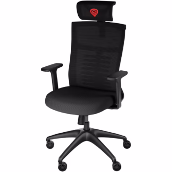 Scaun Gaming Genesis ASTAT 200 G2, Ergonomic, Tesatura Mesh PureFlow, Spatar Exoschelet Ajustabil 135°, Tetiera si Cotiere Ajustabile 3D, Max 120 kg., Roti 60mm cu Invelis CareGlide Antiscratch, Negru
