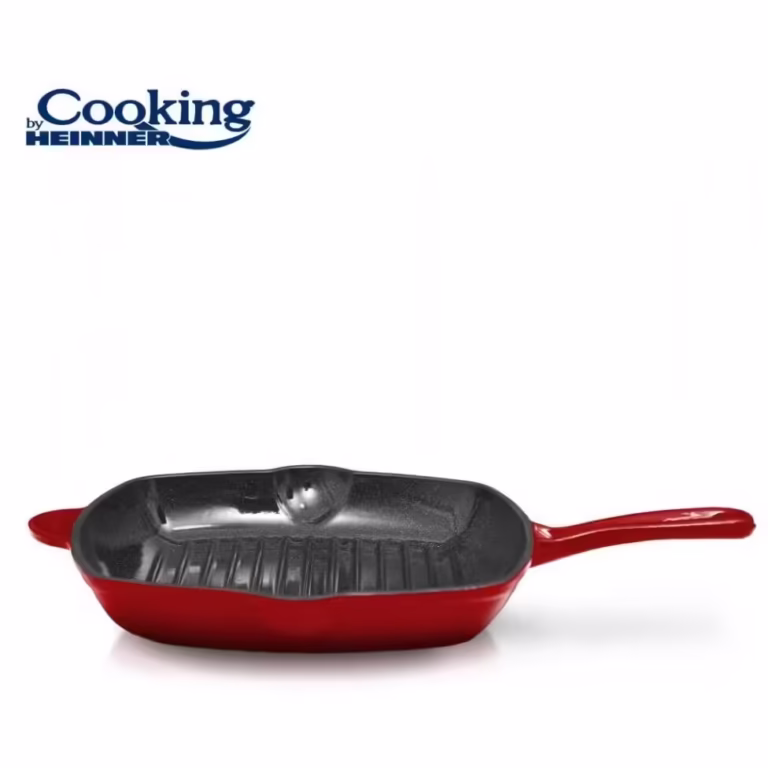 Tigaie Grill Heinner Red Line 26.5×4.5CM din Fonta Emailata Rosu