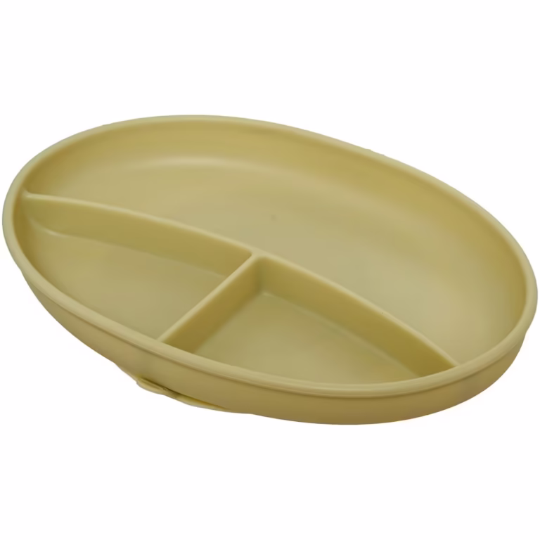 Set diversificare 5 piese din silicon pentru bebelusi U-Grow, contine baveta, bol, farfurie, lingurita si furculita, olive