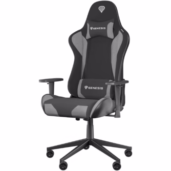 Scaun Gaming Genesis NITRO 440 G2, Baza Metalica, Sezut si Spatar Textil Ajustabil 150°, Perna Lombar si Gat, Max 120 kg., Roti 60mm cu Invelis CareGlide Antiscratch, Negru-Gri