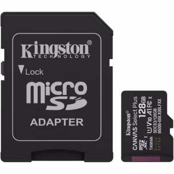 Card de Memorie MicroSDXC Kingston, 128GB, Select Plus, Clasa 10 UHS-I Performance, Cu adaptor