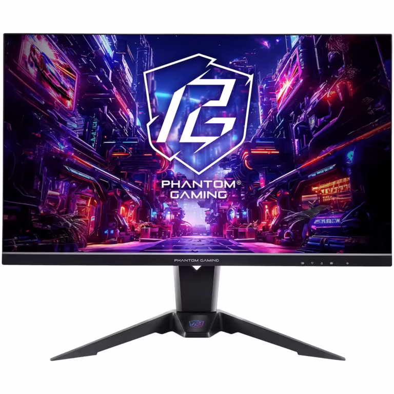 Monitor Gaming LED IPS ASRock PG27QFT2A 27″ QHD (2560×1440), 180Hz, 1ms, AMD FreeSync™, VESA DisplayHDR™ 400, 90% DCI-P3 / 99% sRGB Color Space, Antena WiFi, 2x HDMI, Display Port, Jack, Pivot, VESA, negru