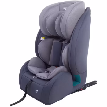 Scaun auto tip inaltator cu isofix si top tether pentru copii U-Grow, 76-150CM, R129, gri