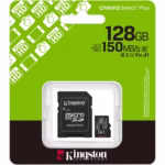Card de Memorie MicroSDXC Kingston, 128GB, Select Plus, Clasa 10 UHS-I Performance, Cu adaptor