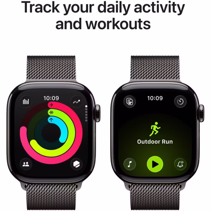 Apple Watch 11 GPS + Cellular, Carcasa Slate Titanium 42mm, Slate Milanese Loop