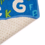 Covor Alphabet Heinner Home, diametru 110 cm, 100% bumbac, tesatura plata, 850 GSM, spate aderent