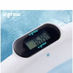 Cadita cu pernuta pentru bebelusi, termometru digital incorporat, pliabila, dop de scurgere, picioare anti-alunecare , blue, U-Grow