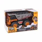 Basculanta de jucarie FUN TRUCK, Momki, cu lumini si sunete, negru+portocaliu+gri, 3ani+