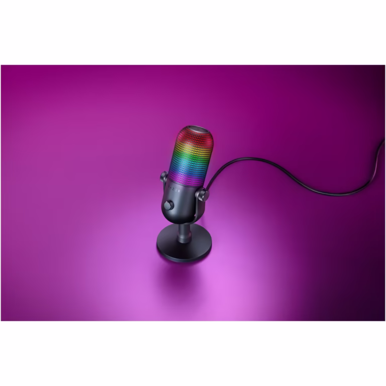 Microfon Razer Seiren V3 Chroma RGB USB, frecventa raspuns 20 Hz -20000 Hz, sensibilitate 34 Db, Negru