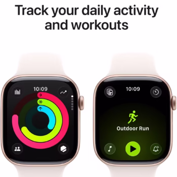 Apple Watch 11 GPS + Cellular, Carcasa Rose Gold Aluminium 46mm, Light Blush Sport Band – S/M